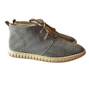 Clark’s Women’s Canvas Ankle Tie Shoes Light Tan Casual Size 7